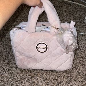 Guess Blush Faux Fur Tote
